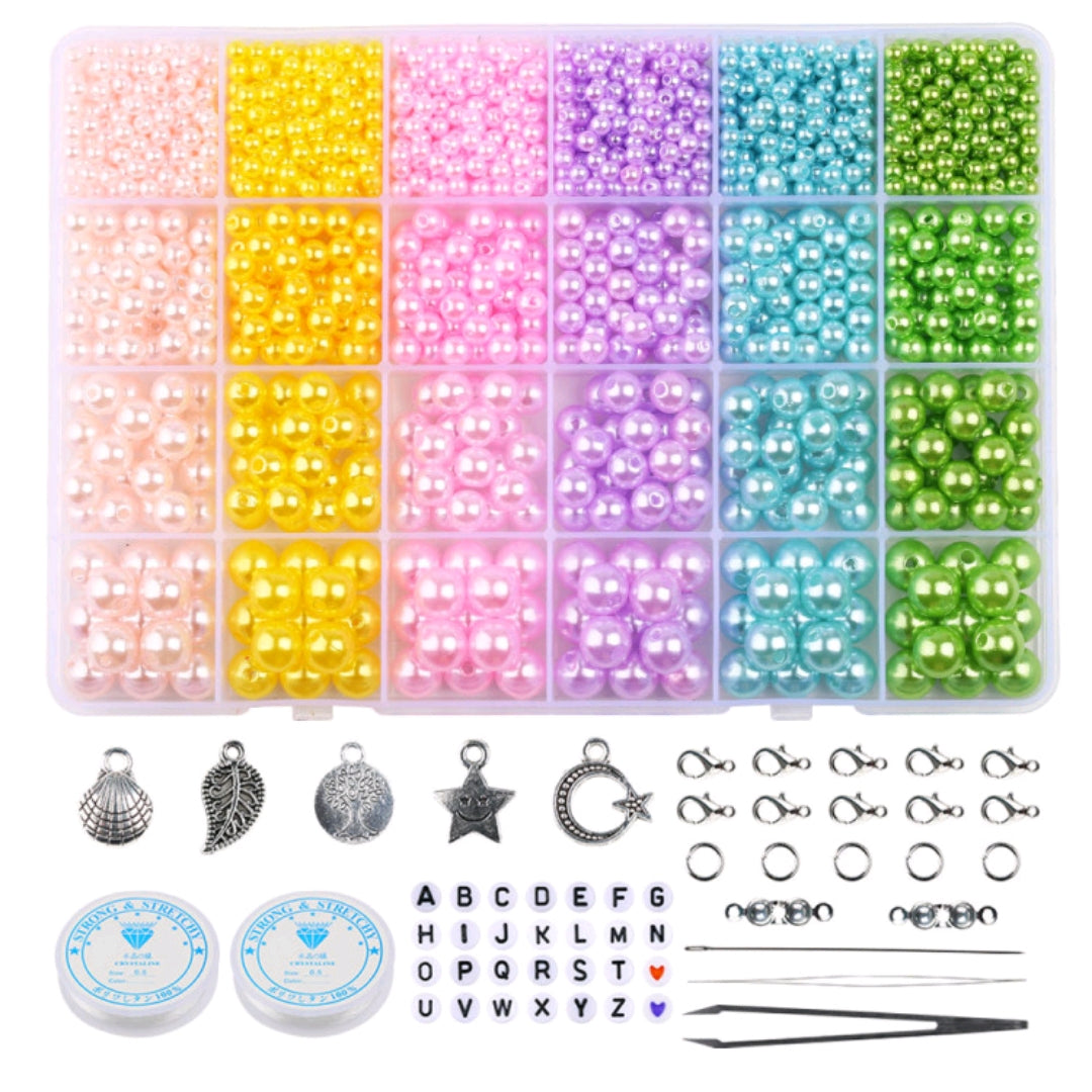 24 Colors Macaron ABS Imitation Pearls Mixed 4/6/8/10mm Beads Kit