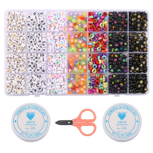 28 Grids Glass Seed Beads & Letter Beads Kit, Acrylic Smiley Face, Heart & Star Beads