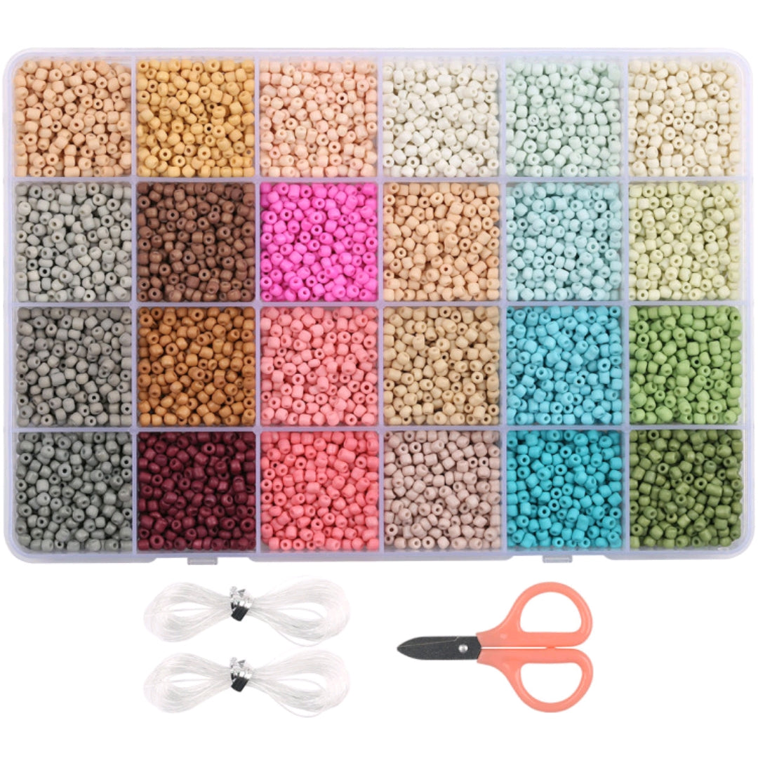 24 Grids Frosted Painted Glass Seed Beads Kit, DIY Jewelry Making Supplies for Beginners